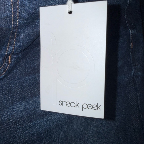 Sneak Peek Blue Distressed Flare Jeans - Picture 2 of 4